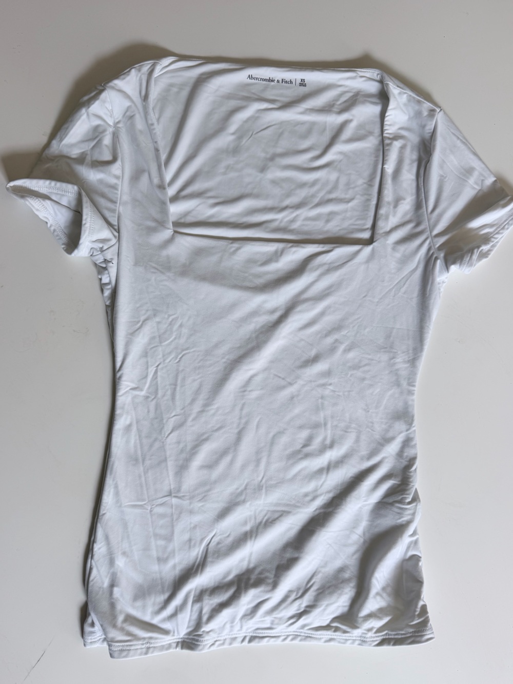 Abercrombie & Fitch Women’s White Square-Neck Short Sleeve Tee